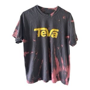 The Bureau of Adventure Teva Graphic Tee Bleach Dyed Size L